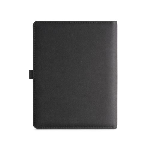 EMERGE A5 FOLDER. Teczka A5 z materiału 300D poliestru pochodzącego (100% rPET) z bezprzewodową ładowarką