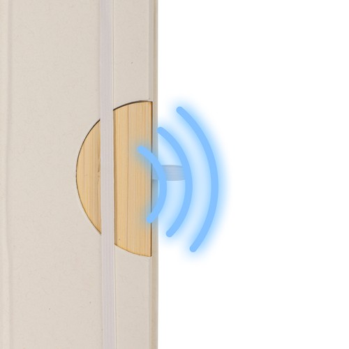 A5 NOTEBOOK IN RECYCLED MILK CARTON AND BAMBOO WITH NFC TAG (144 bytes)