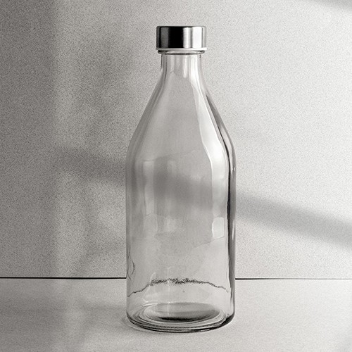 Bouteille en verre avec bouchon en acier, 1 litre Anteo