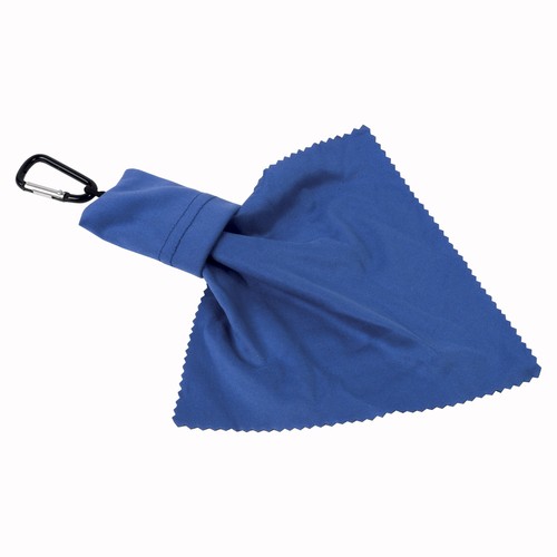 Snap hook keychain with foldable polyester microfibre screen/lens cleaning cloth