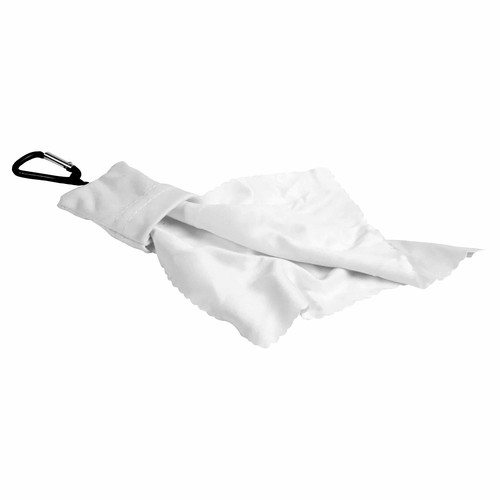 Snap hook keychain with foldable polyester microfibre screen/lens cleaning cloth
