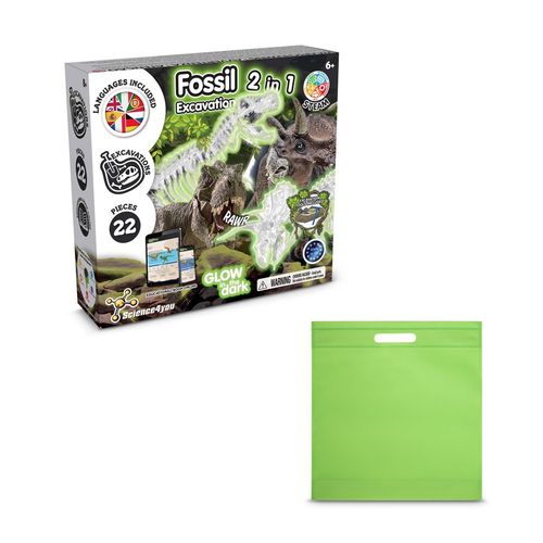 2 in 1 Fossil Excavation Kit IV. Educational game supplied with a non-woven gift bag (80 g/m²)