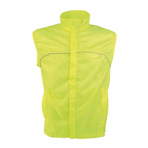 Gilet de haute visibilité en polyester avec filet aéré sur le dos de couleur fluo avec ban
