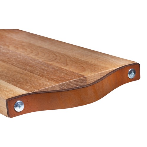 Beech board with leather handle 33x16 cm