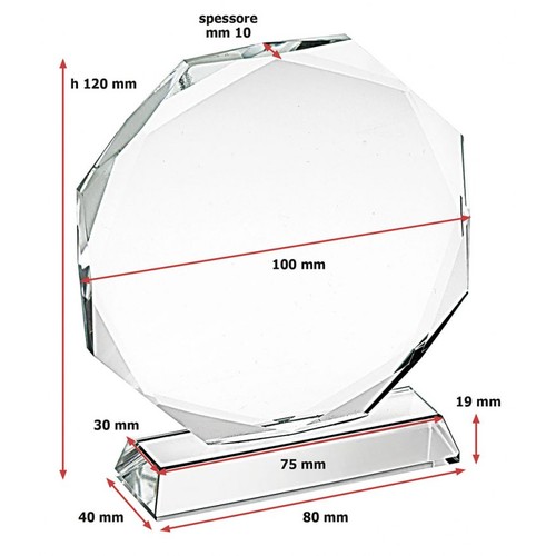 COUPE OCTOGONALE BASE SÉPARÉE d.mm 100