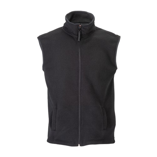 Fleece (180 g/m2) vest with zip and 2 side pockets. Sizes: S/M/L/XL/XXL