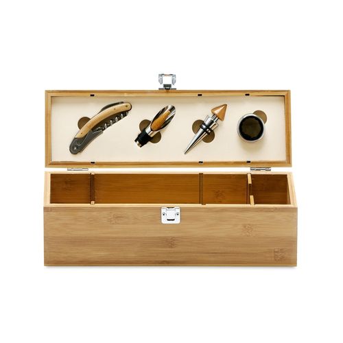 SYRAH. Bamboo, zinc and stainless steel wine set